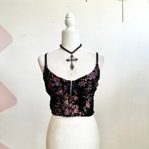 Windsor Velvet Burnout Corset Top Bustier Whimsigoth Gothic Y2K 2000s Small